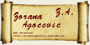 Zorana Agočević vizit kartica
